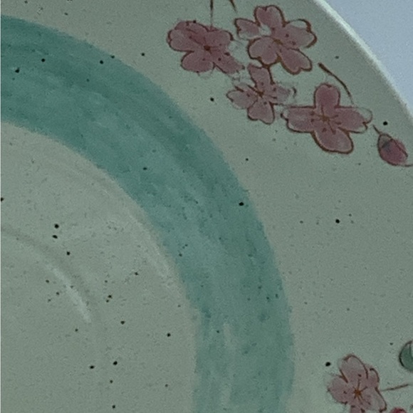 Pink Blossom 8 1/2” Speckled Pottery Plate - Picture 5 of 10
